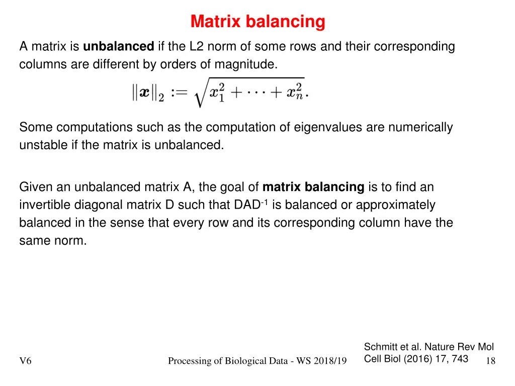 matrix balancing