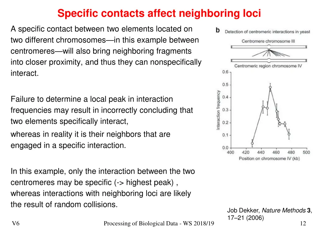 specific contacts affect neighboring loci