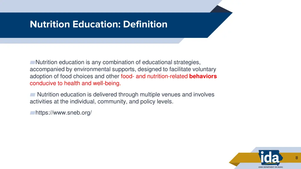 nutrition education definition