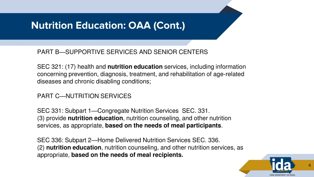 nutrition education oaa cont