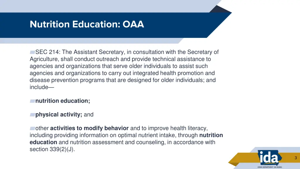 nutrition education oaa