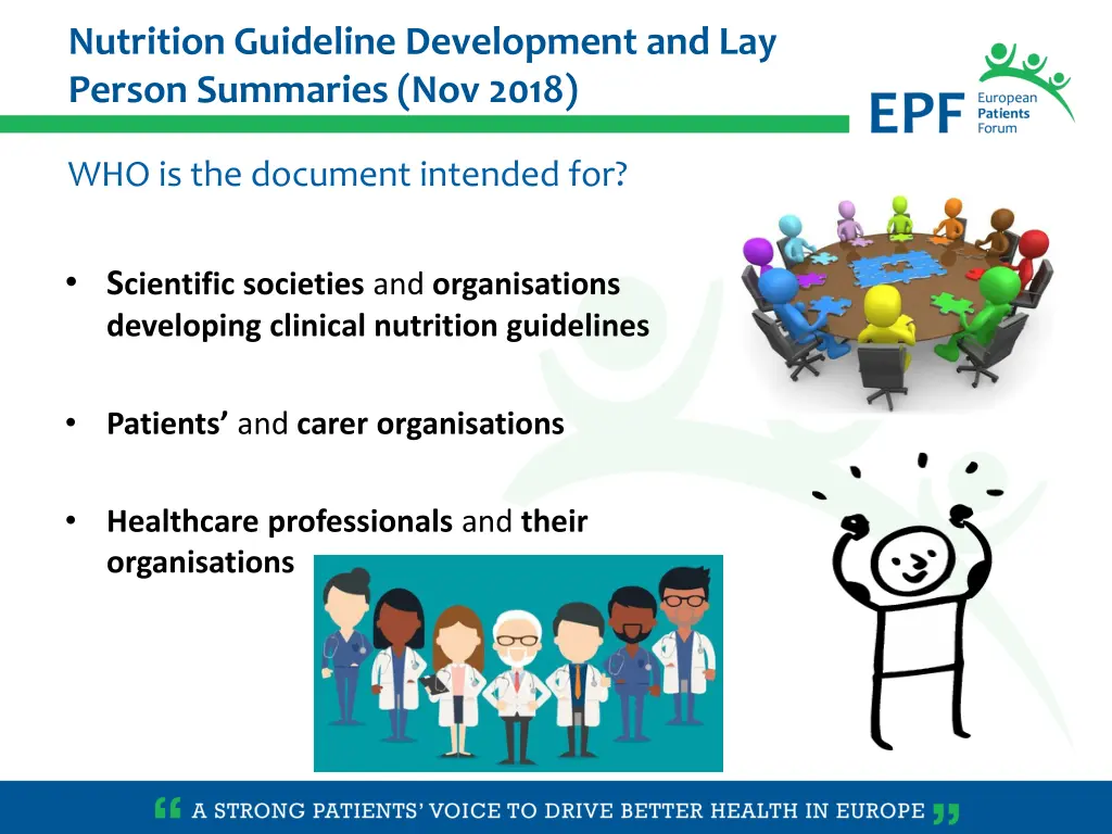 nutrition guideline development and lay person