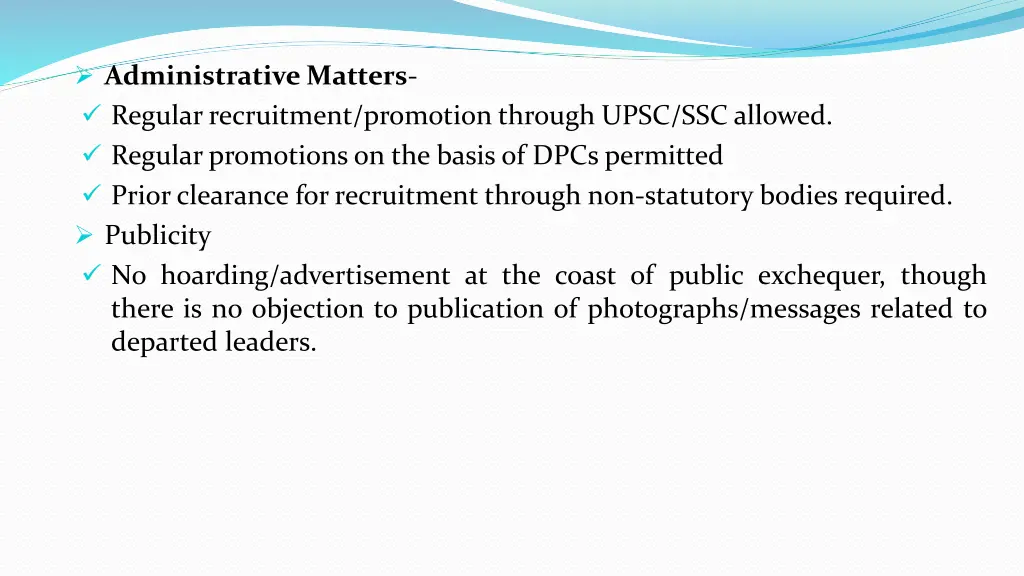 administrative matters regular recruitment