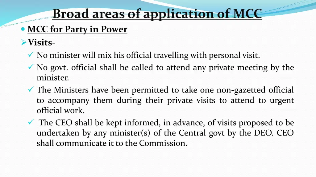 broad areas of application of mcc mcc for party