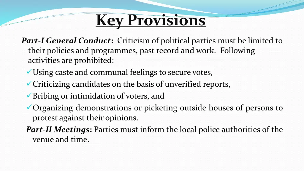 key provisions