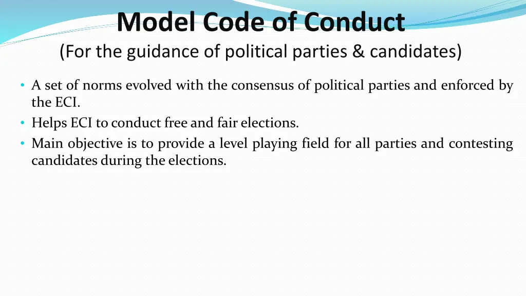 model code of conduct for the guidance