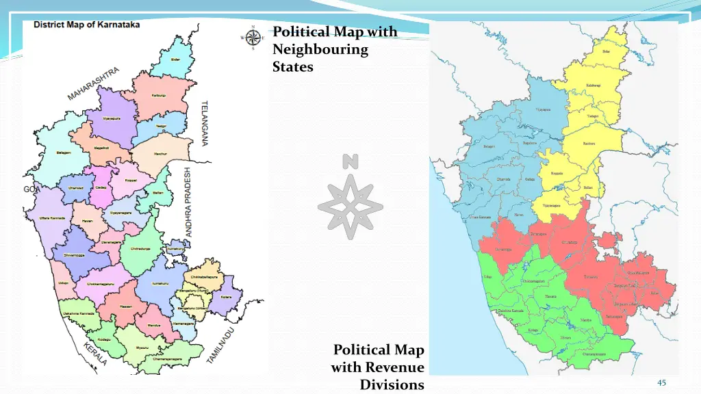 political map with neighbouring states