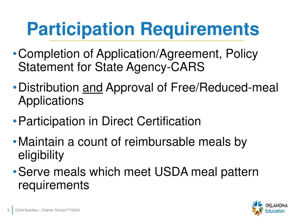 participation requirements