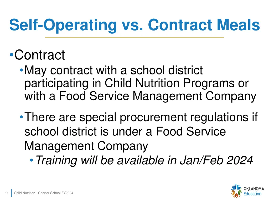 self operating vs contract meals