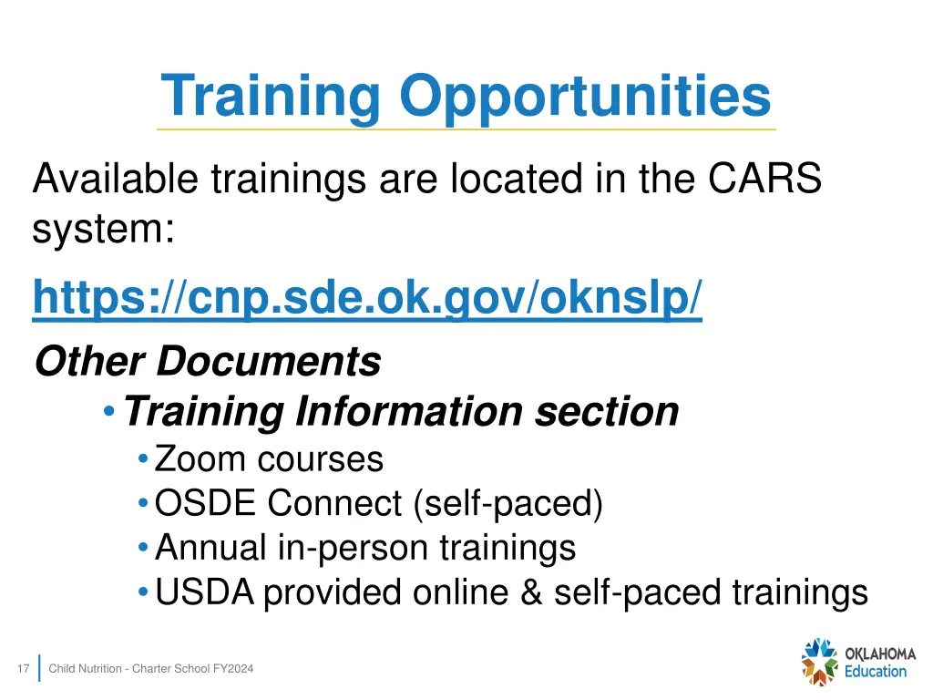 training opportunities