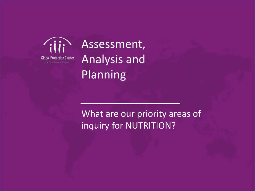 assessment analysis and planning