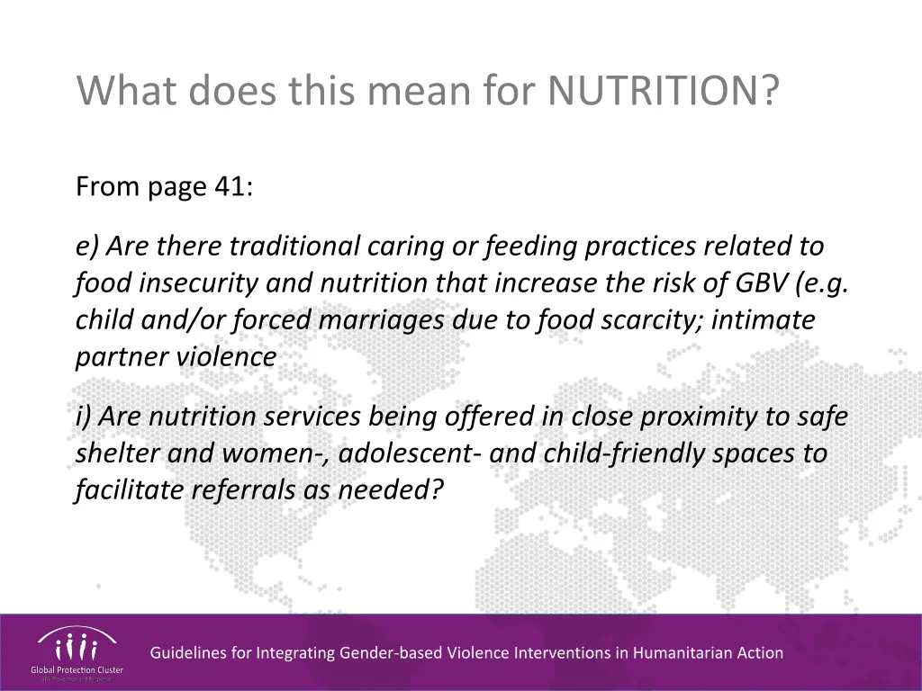 what does this mean for nutrition