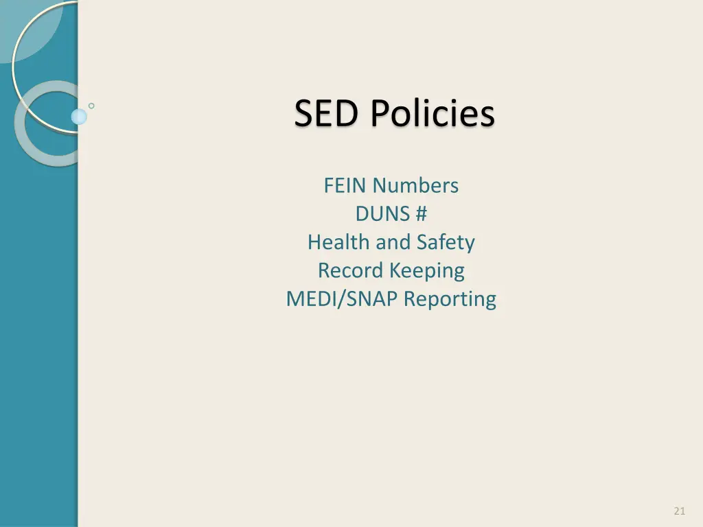 sed policies