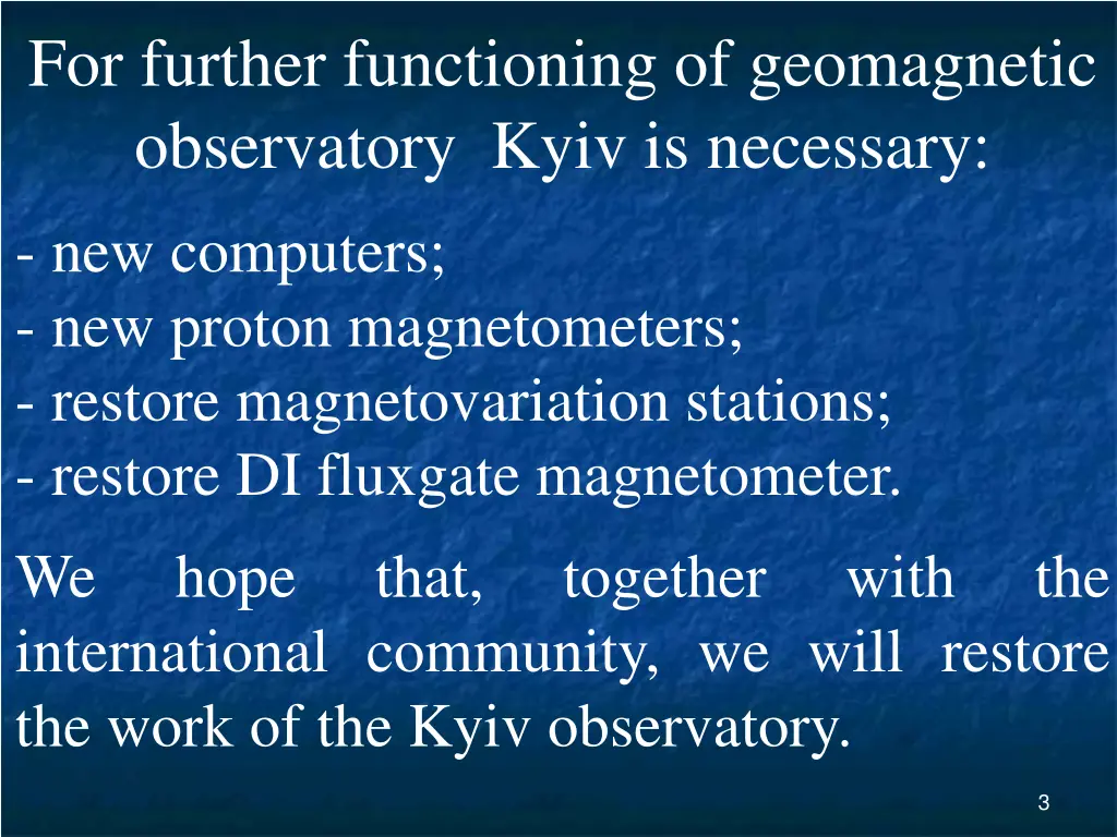 for further functioning of geomagnetic