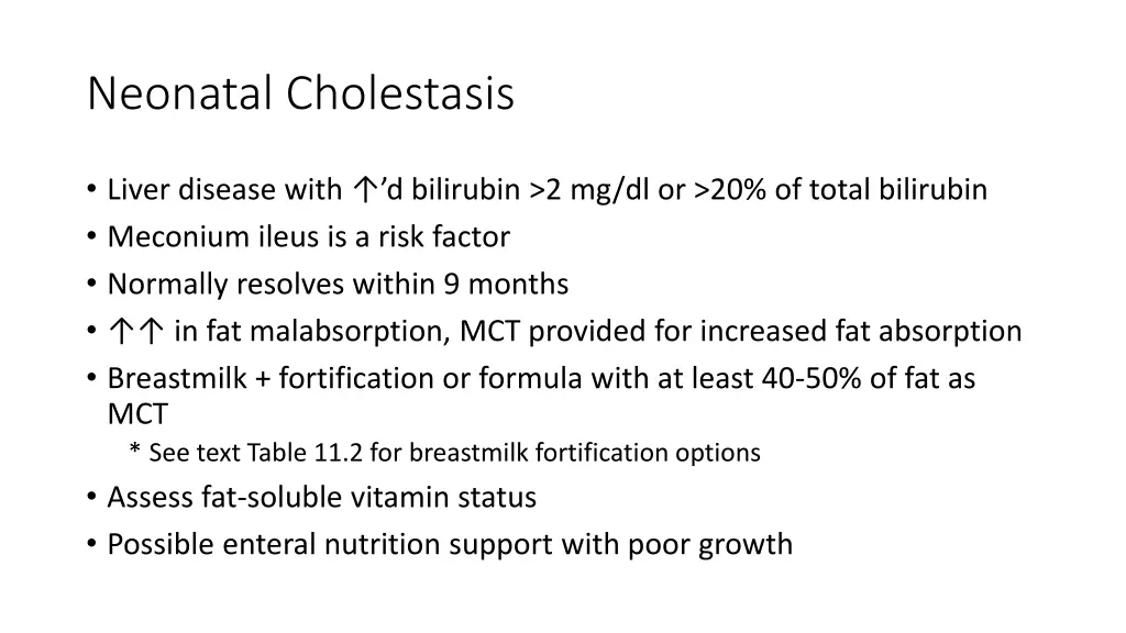 neonatal cholestasis