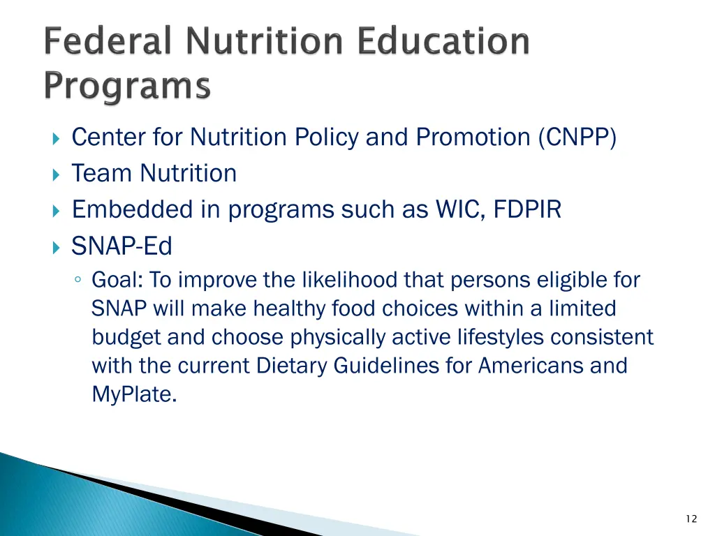 center for nutrition policy and promotion cnpp