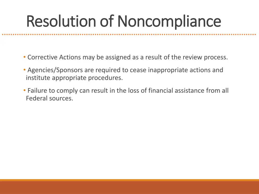 resolution of noncompliance resolution