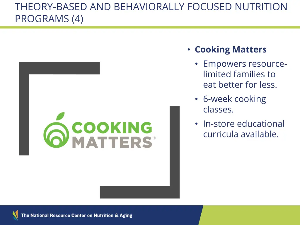 theory based and behaviorally focused nutrition 3