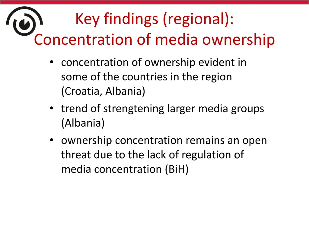 key findings regional concentration of media