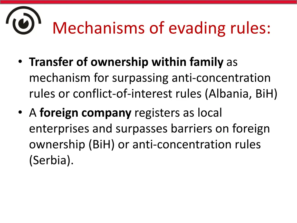 mechanisms of evading rules