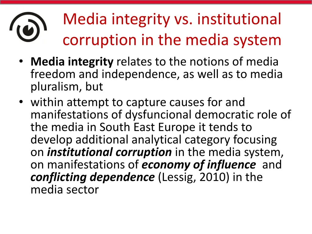 media integrity vs institutional corruption