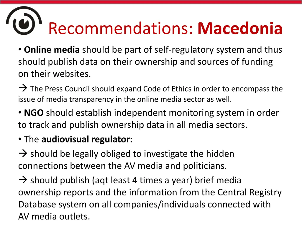 recommendations macedonia online media should