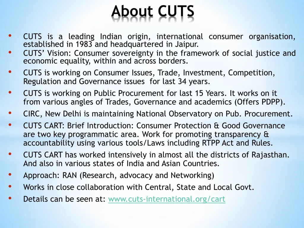 about cuts