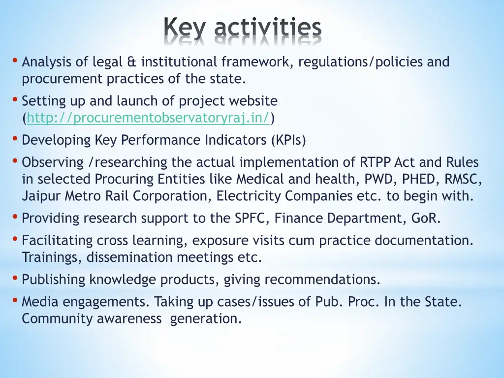 key activities