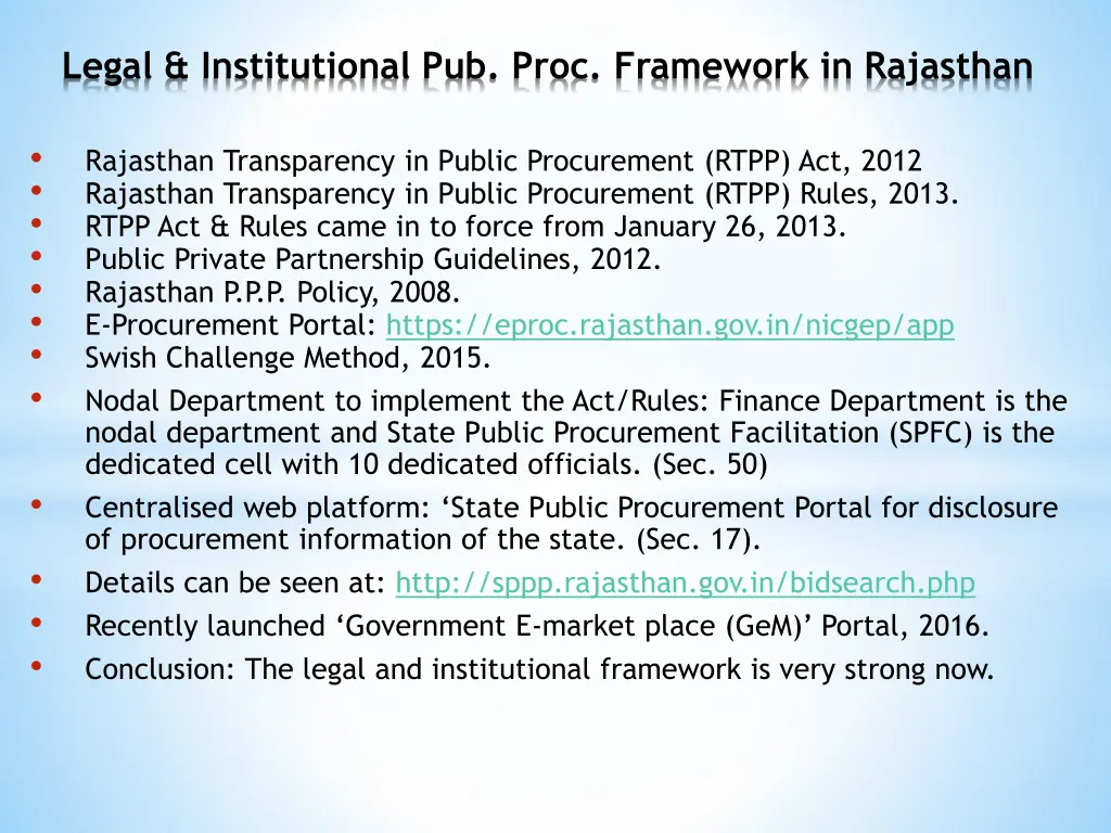 legal institutional pub proc framework