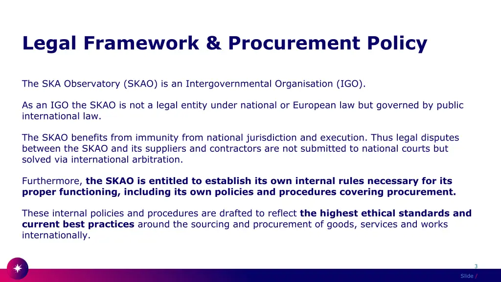 legal framework procurement policy