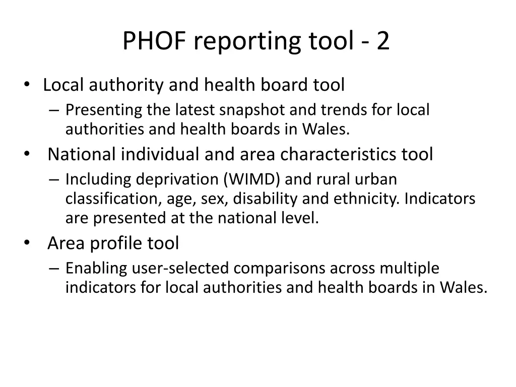 phof reporting tool 2