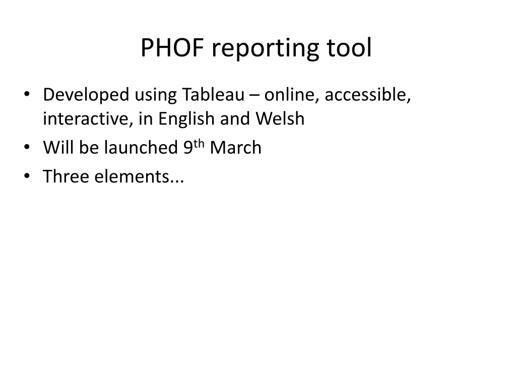 phof reporting tool