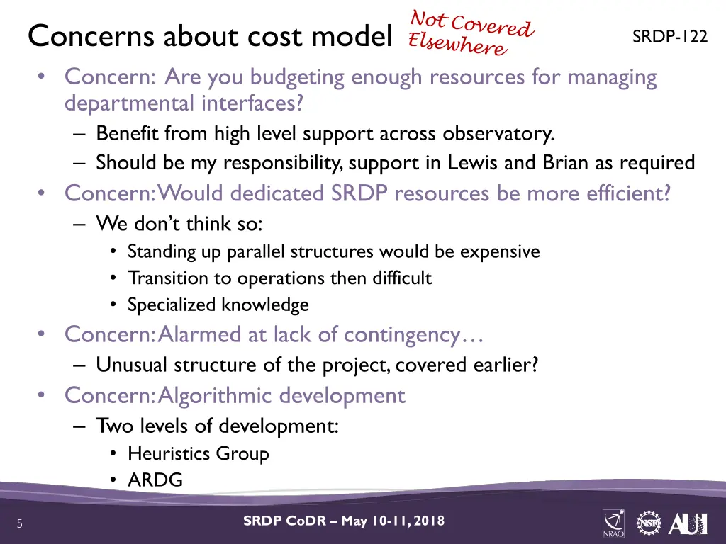 concerns about cost model concern