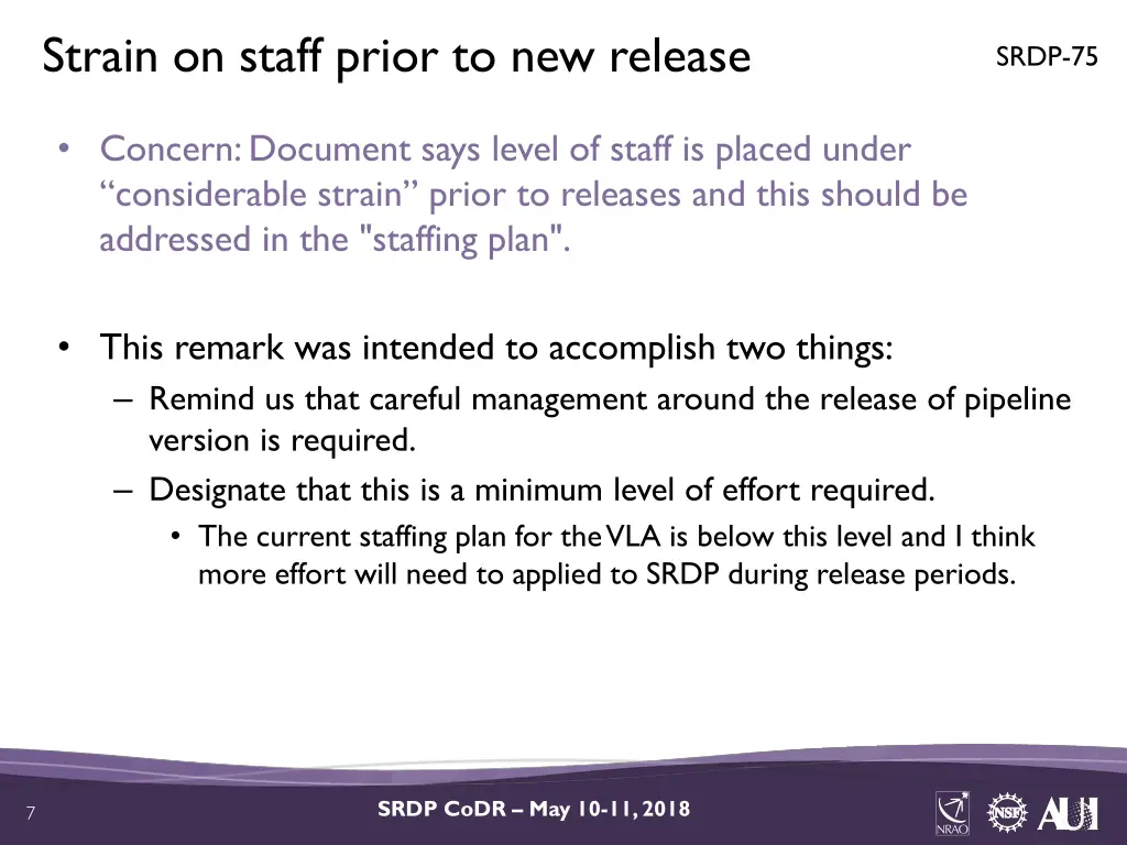 strain on staff prior to new release