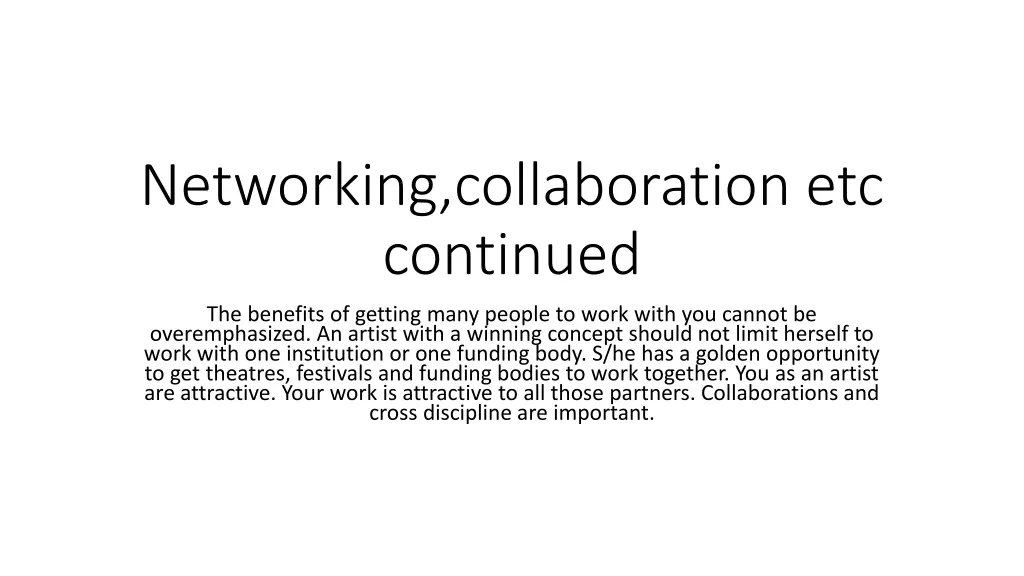 networking collaboration etc continued 1