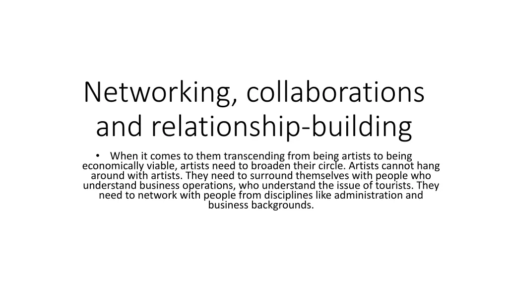 networking collaborations and relationship