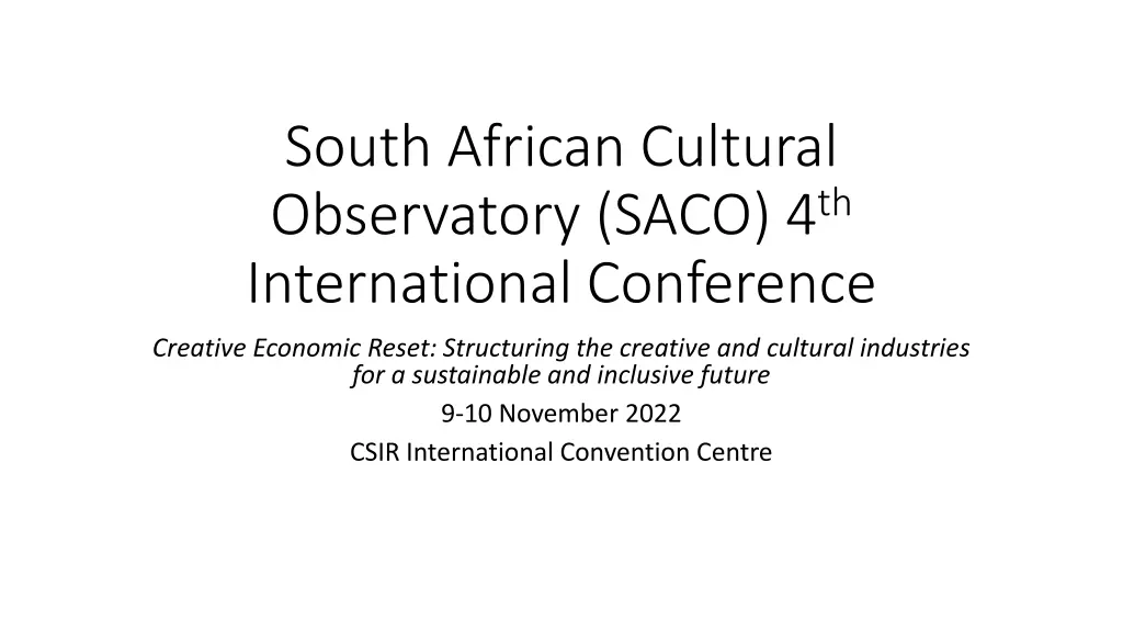 south african cultural observatory saco