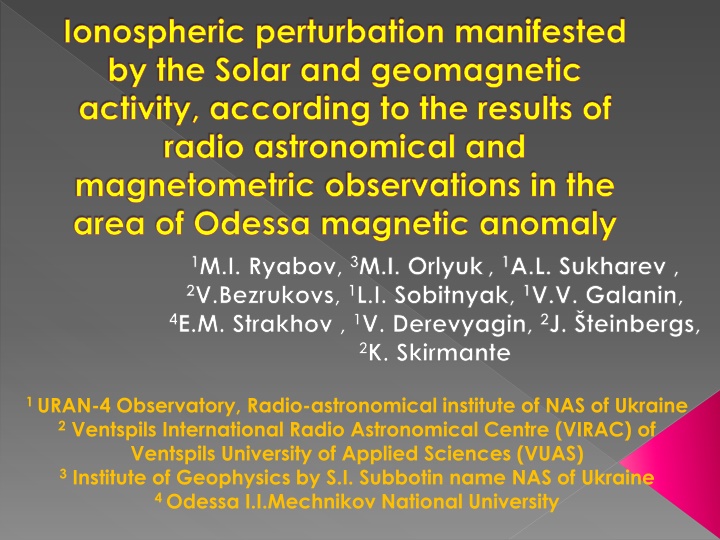 ionospheric perturbation manifested by the solar