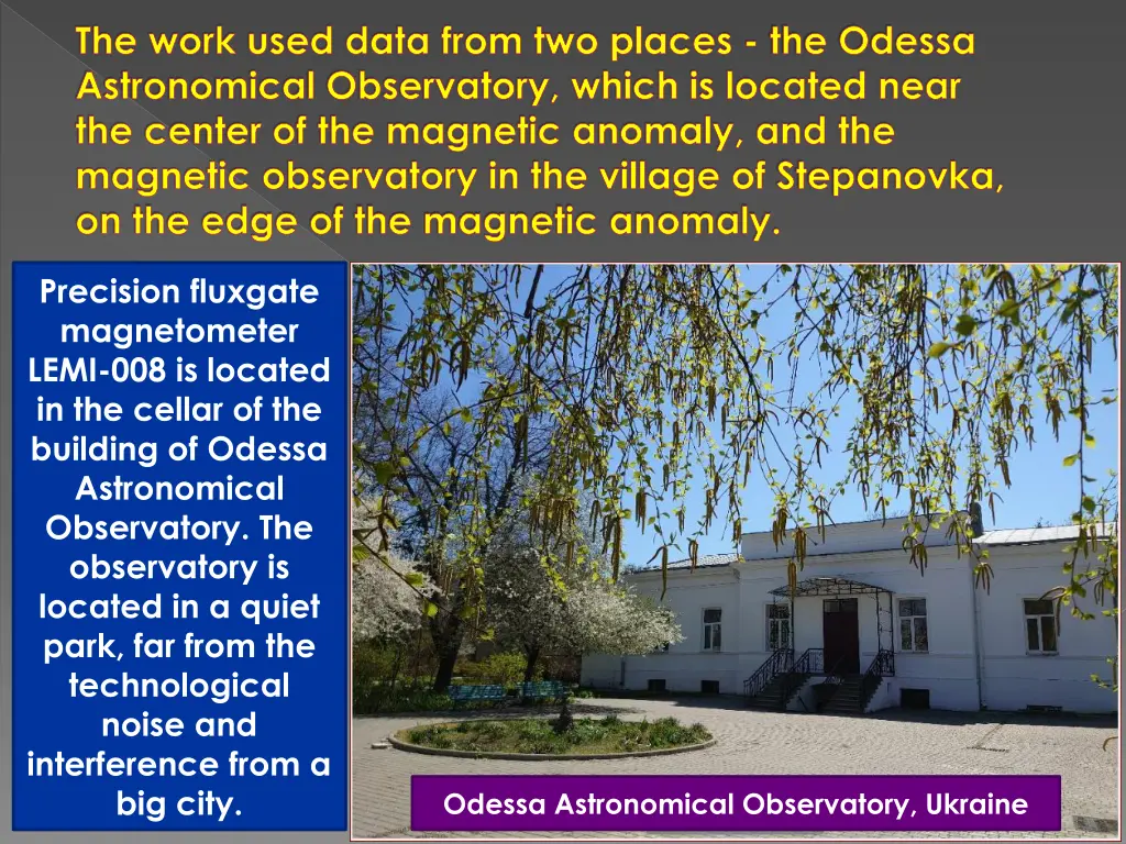 the work used data from two places the odessa