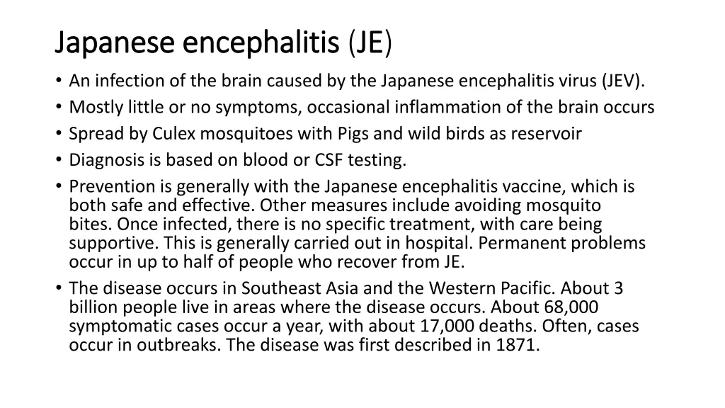 japanese encephalitis japanese encephalitis