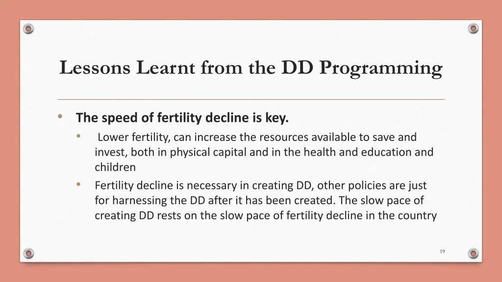 lessons learnt from the dd programming 1