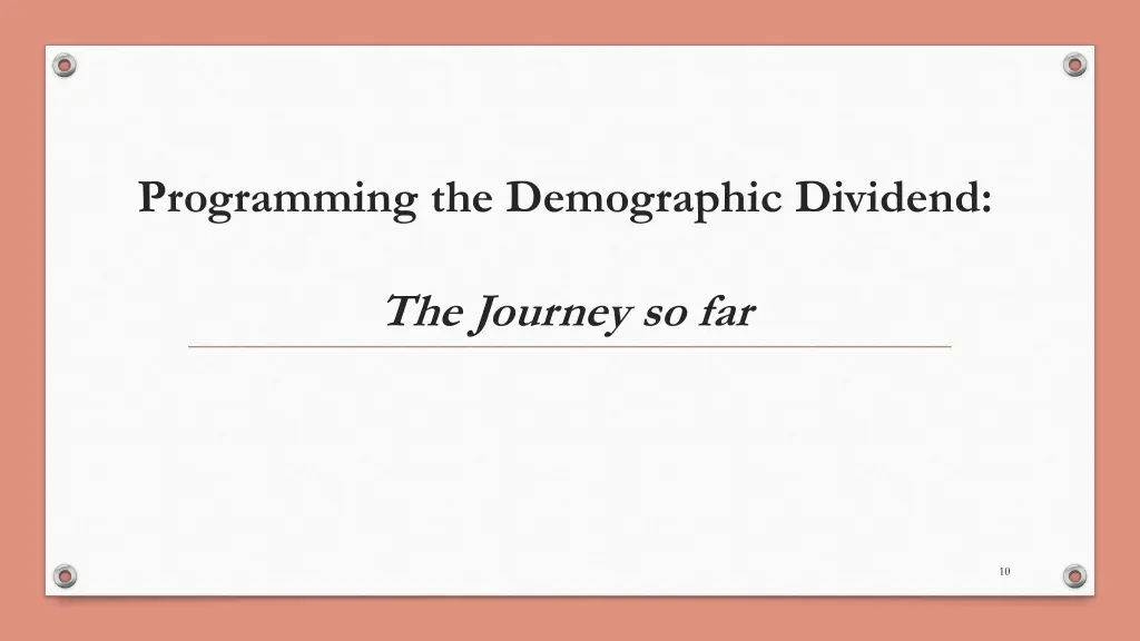 programming the demographic dividend