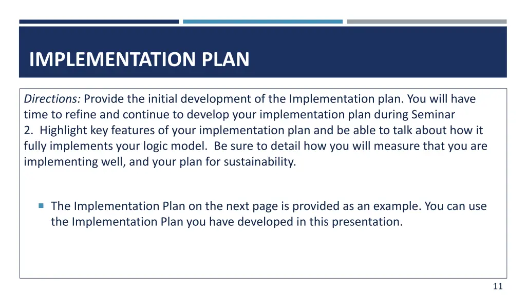 implementation plan