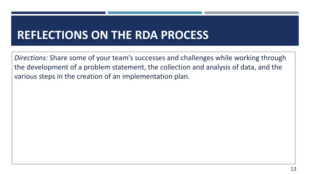 reflections on the rda process