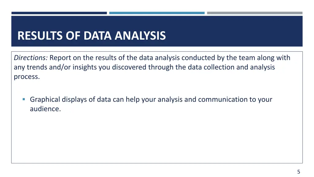 results of data analysis