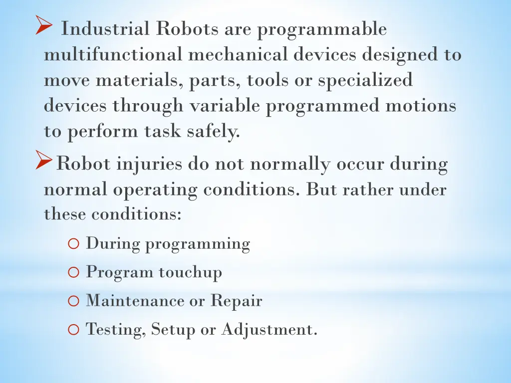 industrial robots are programmable