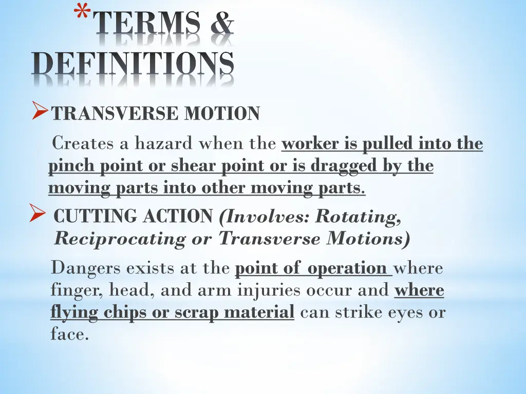 terms definitions transverse motion creates