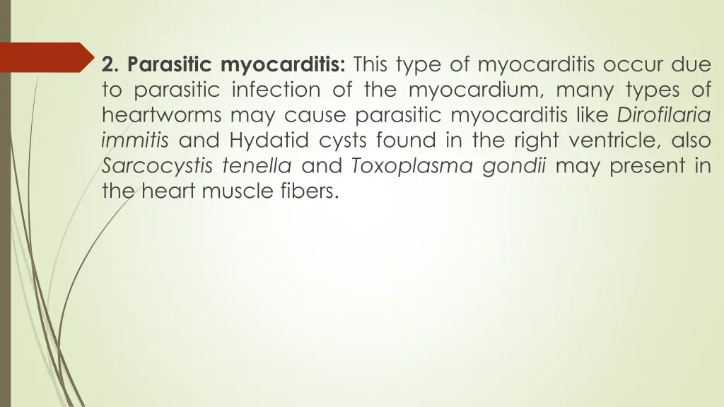 2 parasitic myocarditis this type of myocarditis