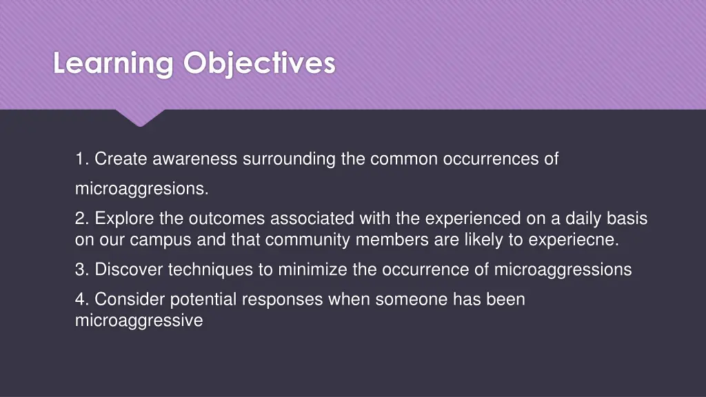 learning objectives