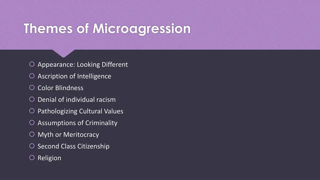 themes of microagression